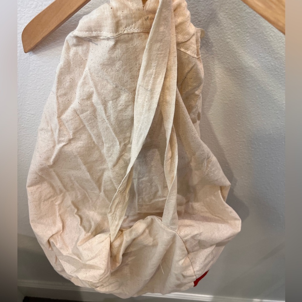 Drawstring Patchwork Linen Duffle Bag Made In Ind… - image 3